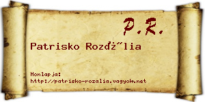 Patrisko Rozália névjegykártya